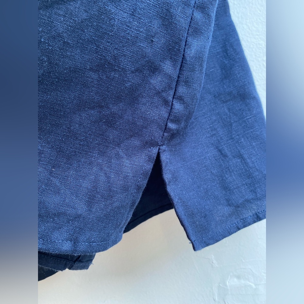 Ecologie Women's Linen Button-Down Top Navy Blue Size XL - Picture 8 of 10